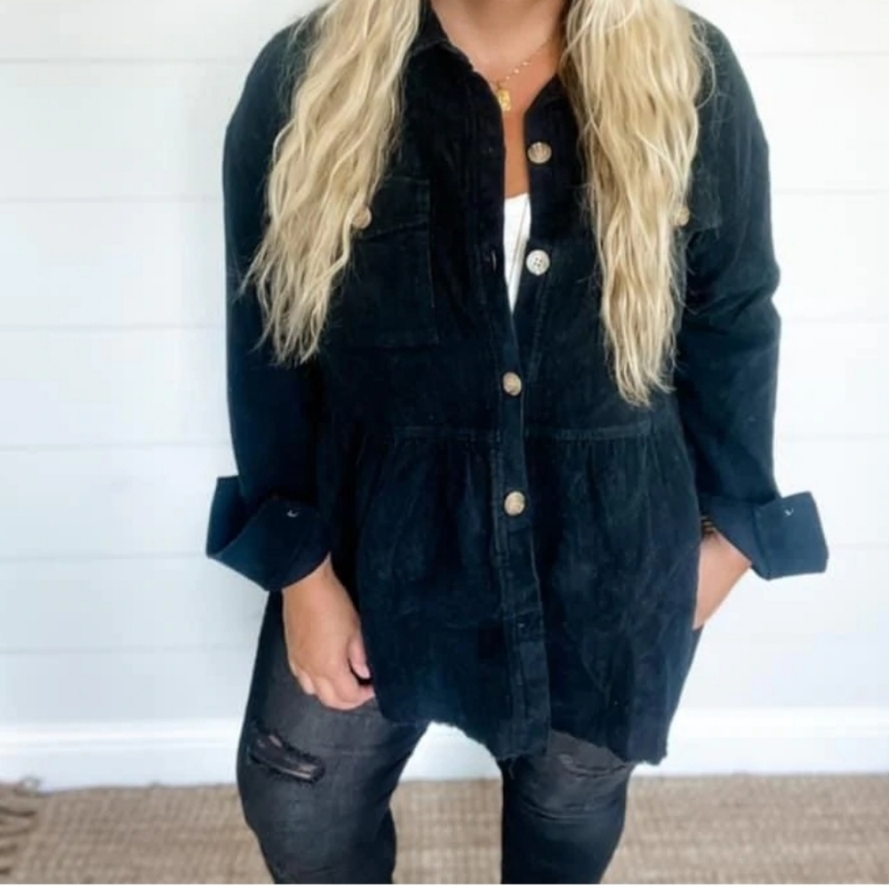 Harlow Black Corduroy Jacket Size XL